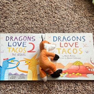 Chronicle Books Orange and White Stuffed Dragon Toy